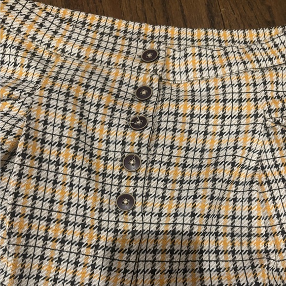 Free People High-Waist Plaid About You  Button-Front Trousers - size medium - Picture 4 of 9